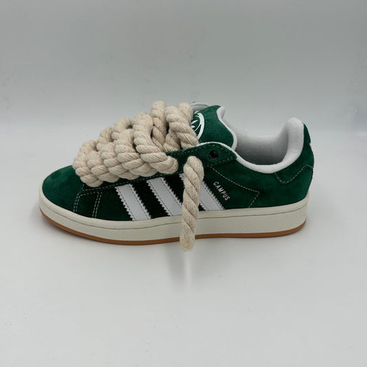 Adidas Originals Junior Campus 00S Green with rope laces  Sneaker