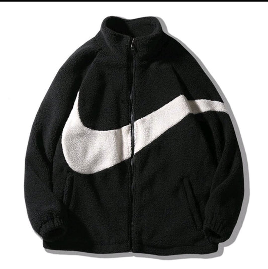 NK BIG SWOOSH REVERSIBLE BOA JACKET BLACK WHITE