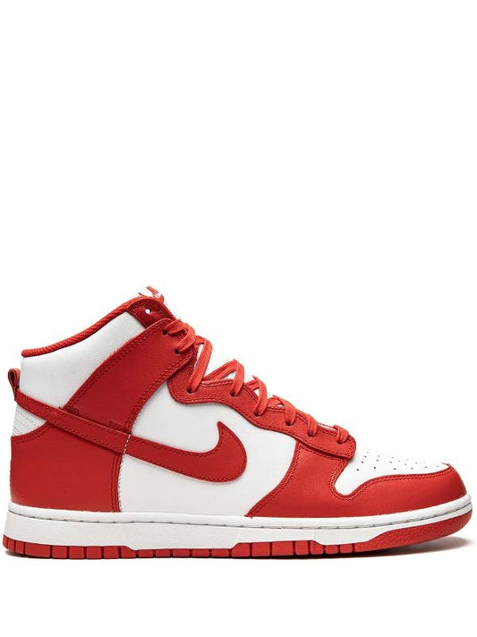 NIKE DUNK HIGH "WHITE/UNIVERSITY RED" SNEAKERS