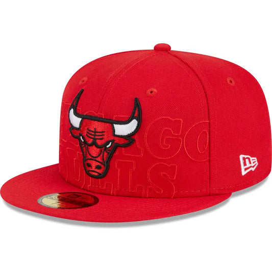 NEW ERA FLAT BRIM 59FIFTY DRAFT EDITION 2023 CHICAGO BULLS NBA RED FITTED CAP 4