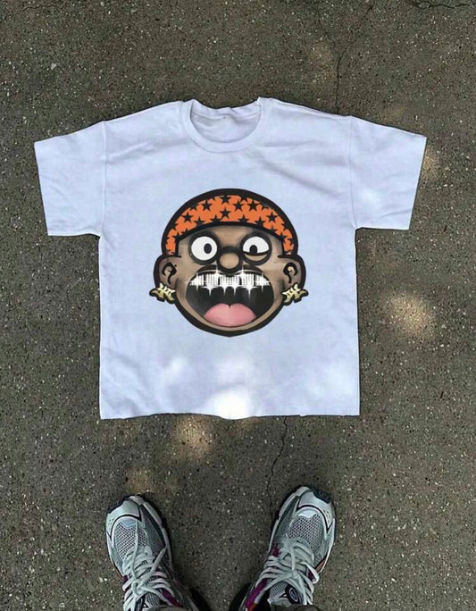 CARTOON FACE GRAPHIC TEE 1