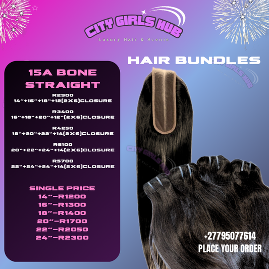 HAIR BUNDLES: 15A BONE
STRAIGHT