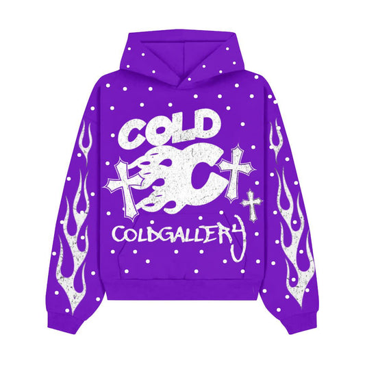 THECOLDGALLERY RHINESTONE HOODIE PURPLE