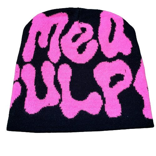 MEA CULPA BEANIE BLACK & PINK