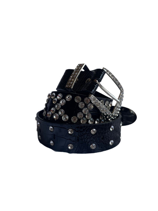 RHINESTONE BB BELT BLACK