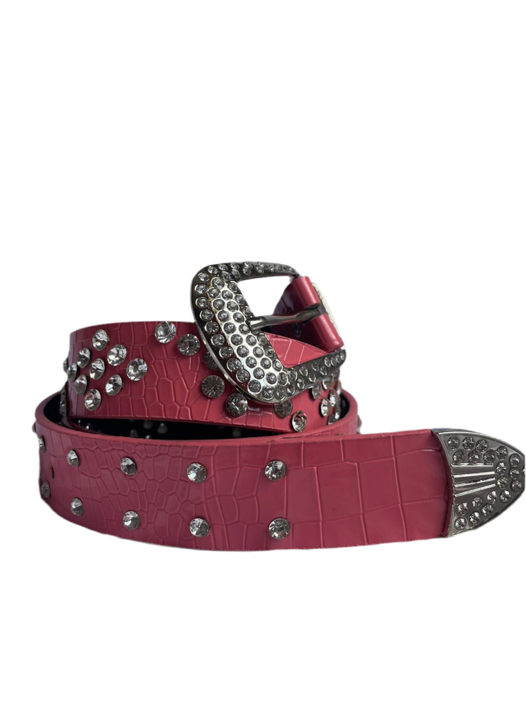 RHINESTONE BB BELT PINK