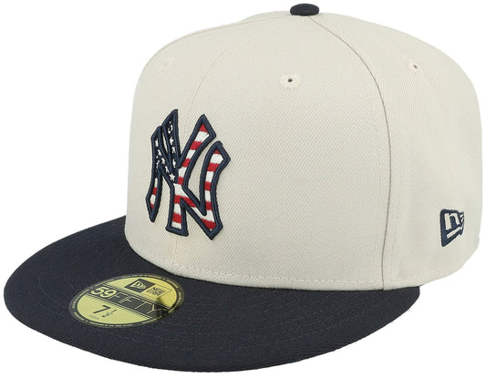 NEW YORK YANKEES MLB24 JULY4 59FIFTY STONE/NAVY FITTED - NEW ERA