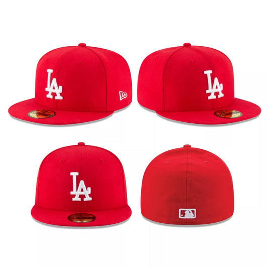 NEW ERA LOS ANGELES LA DODGERS BASIC RED 59FIFTY FITTED HAT MLB CAP