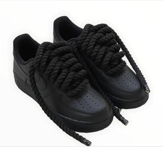 AIR FORCE 1 WITH BLACK ROPE LACES 1