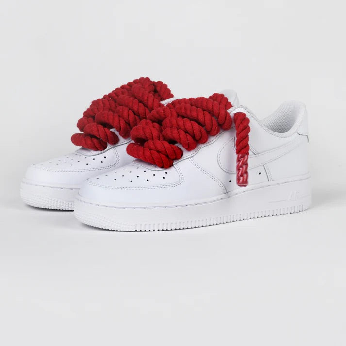 AIR FORCE 1 WITH RED ROPE LACES