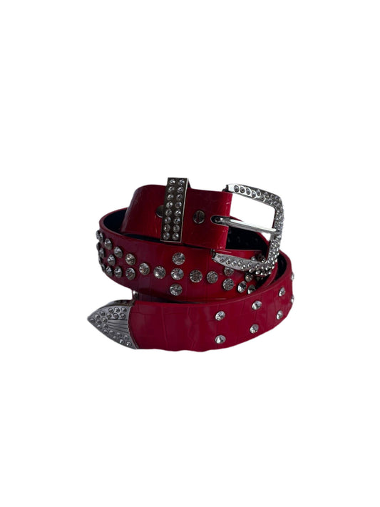 RHINESTONE BB BELT RED