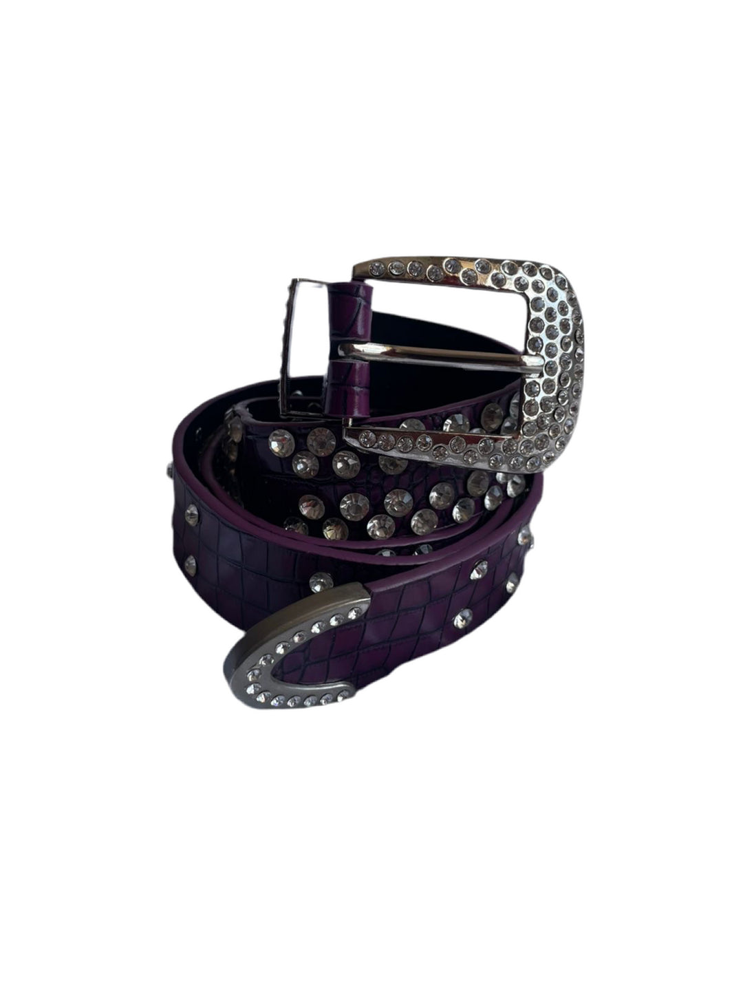 RHINESTONE BB BELT PURPLE