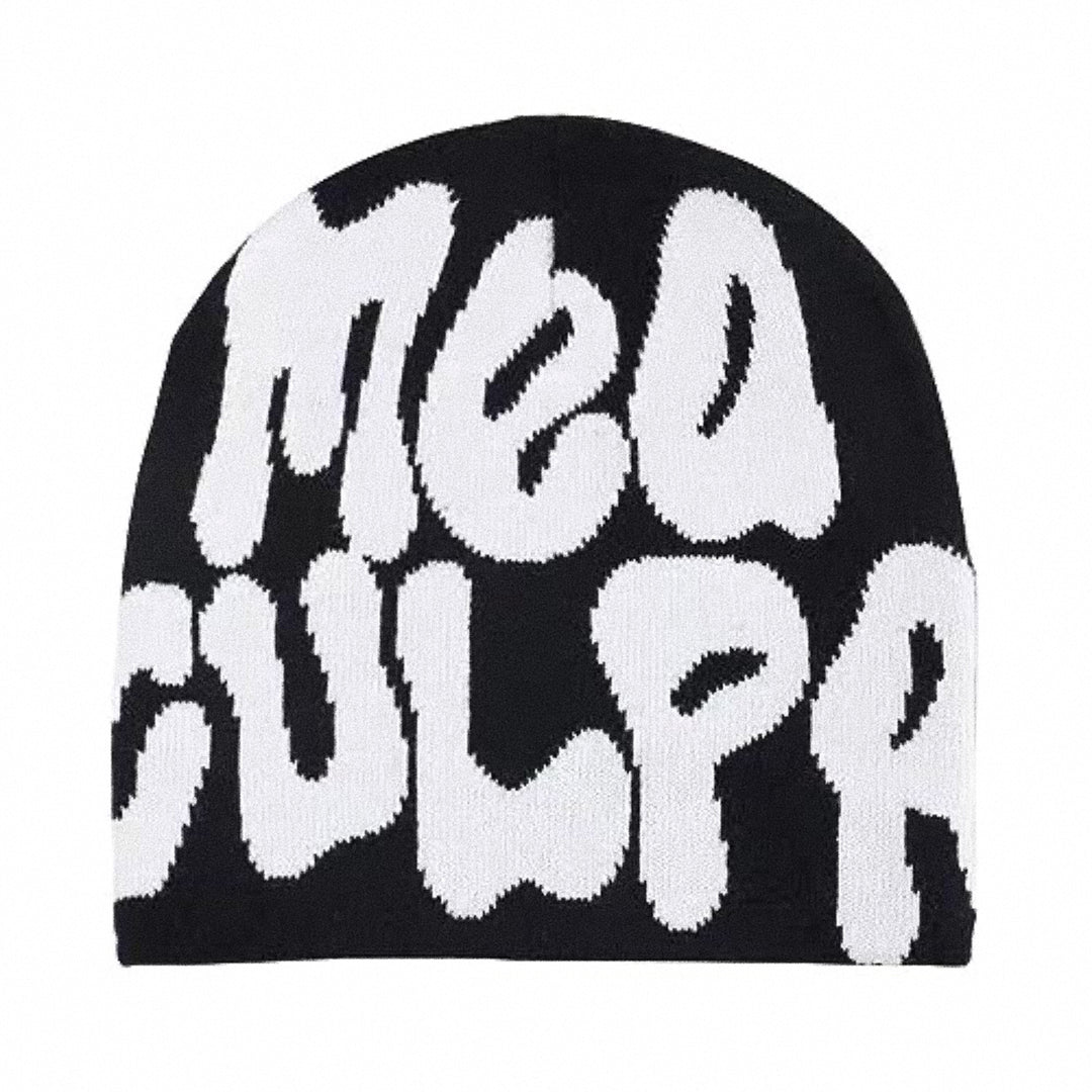 MEA CULPA BEANIE BLACK & WHITE