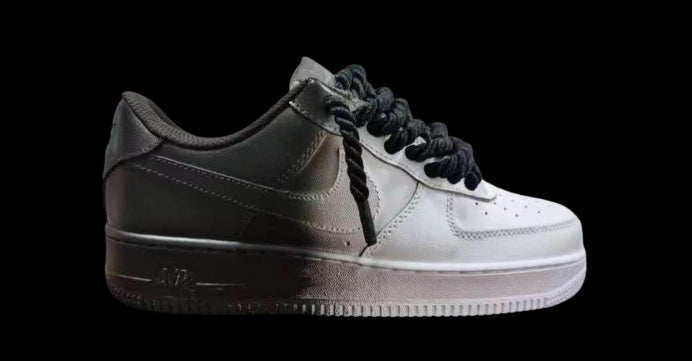 AIR FORCE 1 WITH BLACK ROPE LACES 2