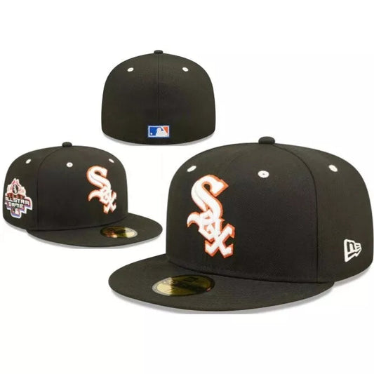 BLACK AND ORANGE SOX FITTED CAP