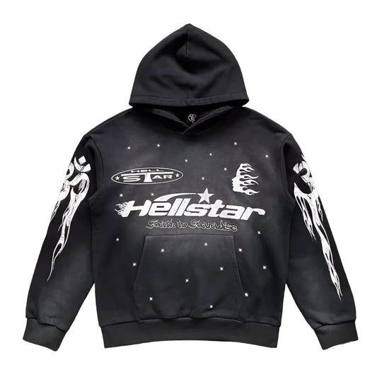 FLAME FLARE HOODIE BLACK