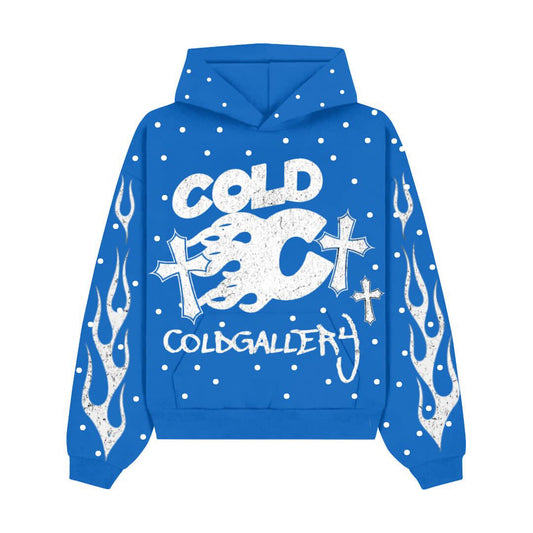 THECOLDGALLERY RHINESTONE HOODIE BLUE