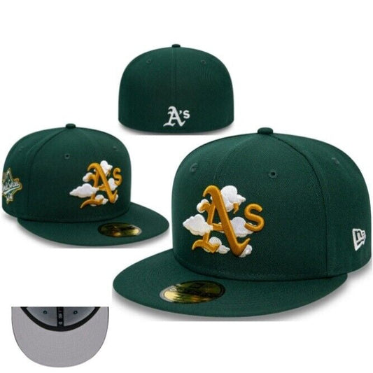 NEW ERA ATLANTA BRAVES FITTED CAP 59FIFTY GREEN WITH CLOUDS 1