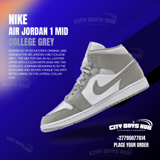 NIKE AIR JORDAN 1 MID COLLEGE GREY