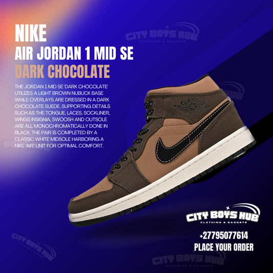 NIKE AIR JORDAN 1 MID SE DARK CHOCHOLATE