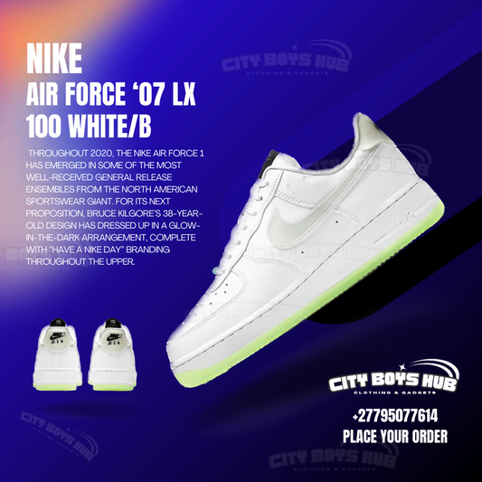 NIKE AIR FORCE '07 LX 100 WHITE/B