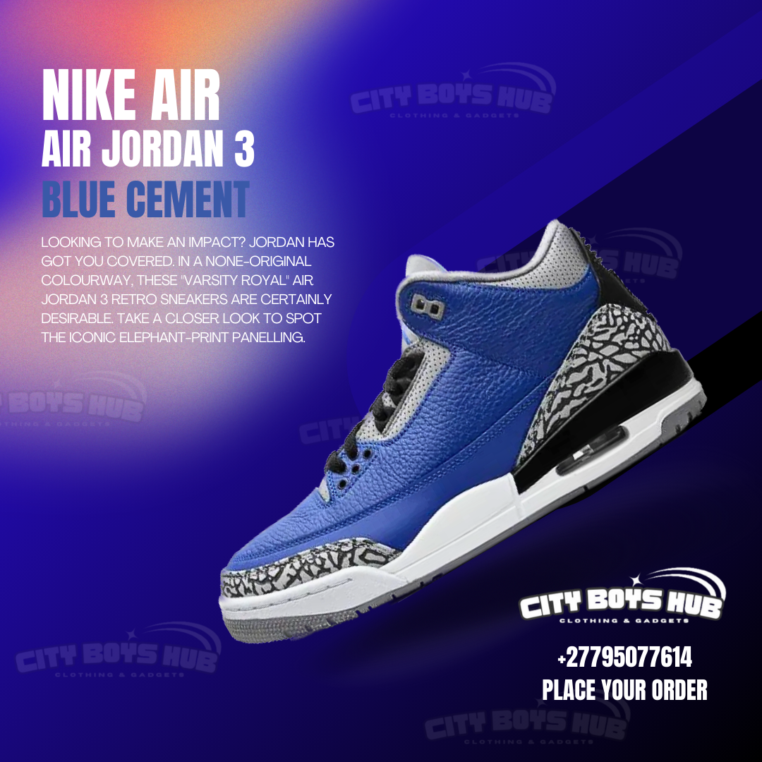 NIKE AIR JORDAN 3 BLUE CEMENT