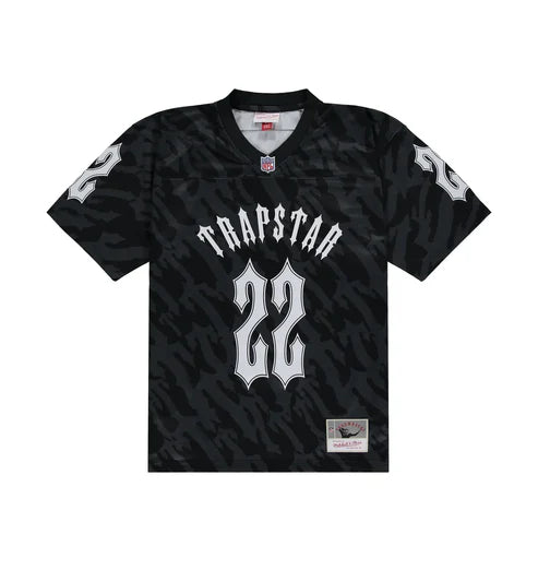 TRAPSTAR X NFL MITCHELL & NESS '22 FOOTBALL JERSEY BLACK 1